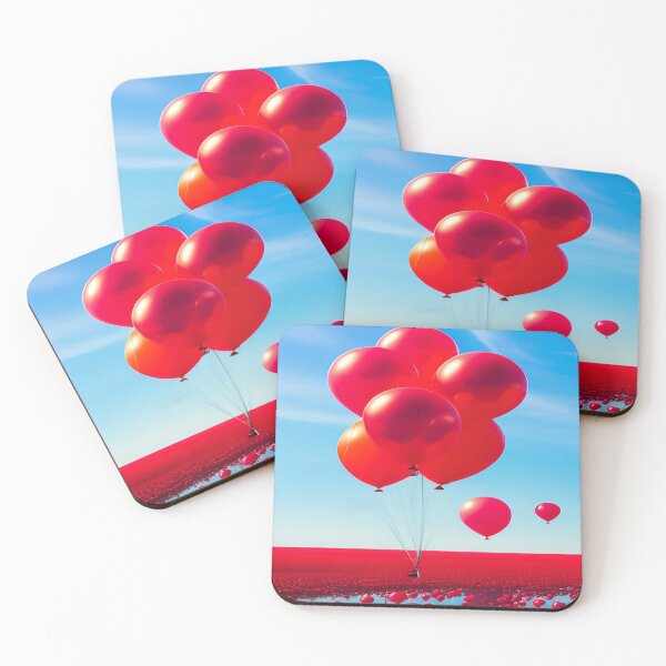 Item preview, A Sea of Brilliant Red Balloons Floating on Water and in the Sky designed and sold by deniselynnimage.