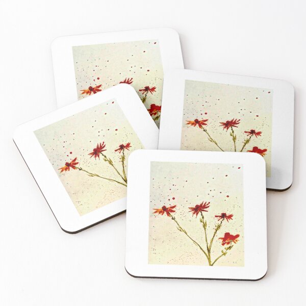 Item preview, Floating red flowers  designed and sold by watercolorsLiz.