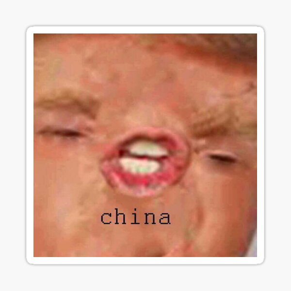 Funny China Donald Trump Meme Sticker