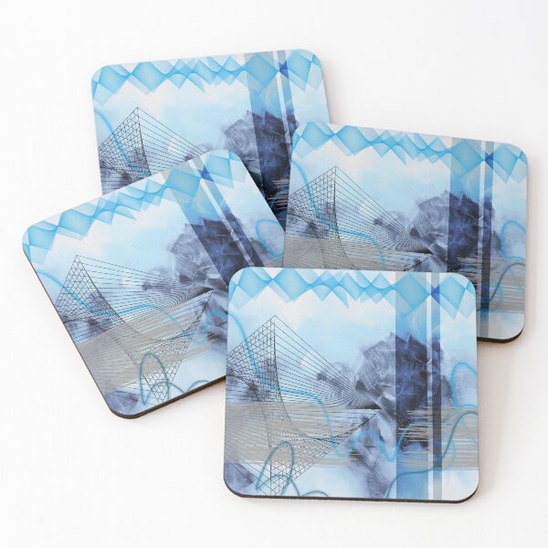 Item preview, Blue geometrical abstraction  designed and sold by AndradaArt.
