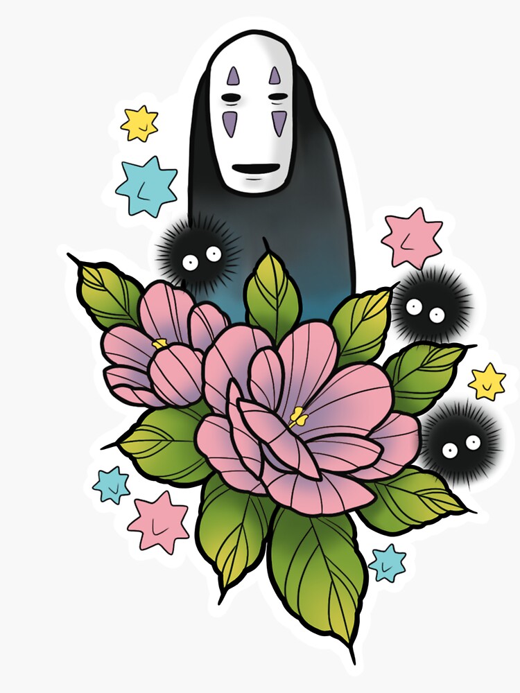 NoFace Pink Cow Print Stickers from Spirited Away for Studio