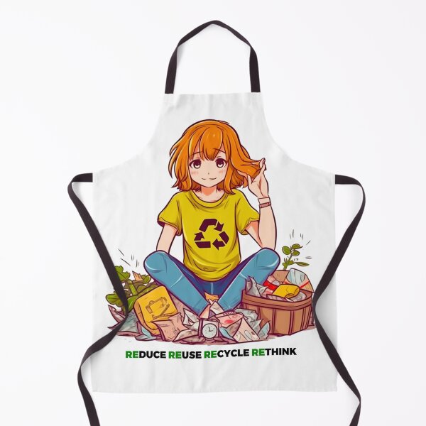 Item preview, Anime-inspired Eco Warrior: A Sustainable Illustration of Reduce, Reuse, Recycle, Rethink designed and sold by PrettiGreene.