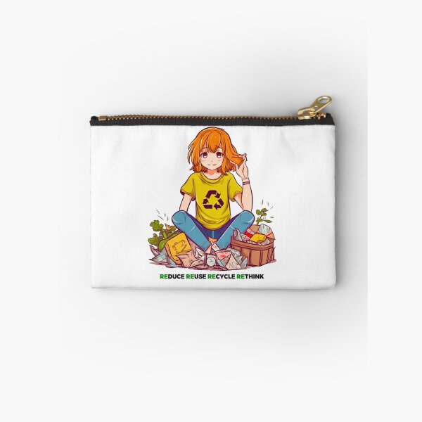 Item preview, Anime-inspired Eco Warrior: A Sustainable Illustration of Reduce, Reuse, Recycle, Rethink designed and sold by PrettiGreene.