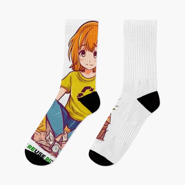 Item preview, Anime-inspired Eco Warrior: A Sustainable Illustration of Reduce, Reuse, Recycle, Rethink designed and sold by PrettiGreene.