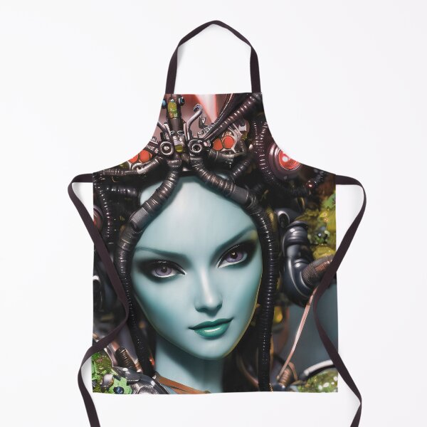 Item preview, Beautiful alien woman with bluish skin and violet eyes, biopunk style designed and sold by DibuHumor.