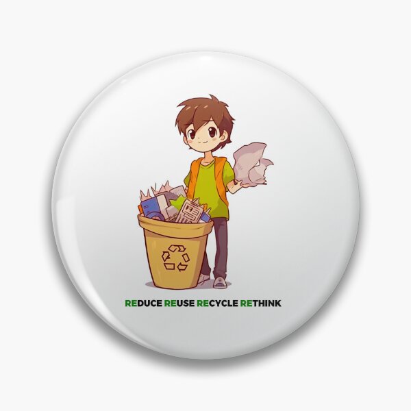 Item preview, Anime-style Reduce, Reuse, Recycle, Rethink: Illustration for Eco-Conscious Fans designed and sold by PrettiGreene.