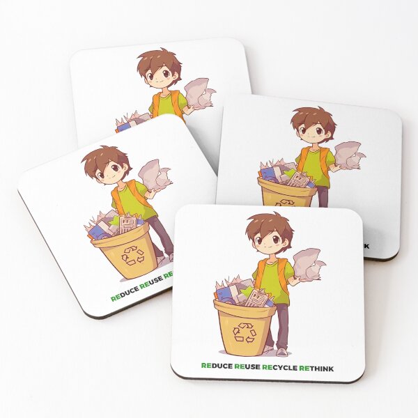 Item preview, Anime-style Reduce, Reuse, Recycle, Rethink: Illustration for Eco-Conscious Fans designed and sold by PrettiGreene.