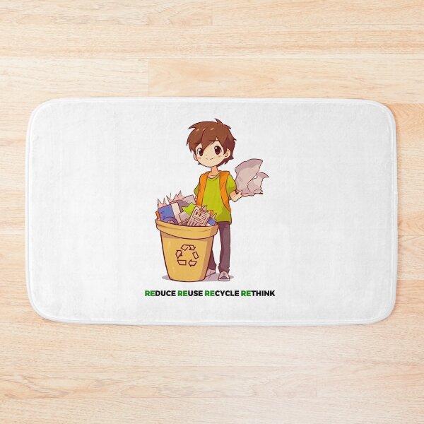 Item preview, Anime-style Reduce, Reuse, Recycle, Rethink: Illustration for Eco-Conscious Fans designed and sold by PrettiGreene.
