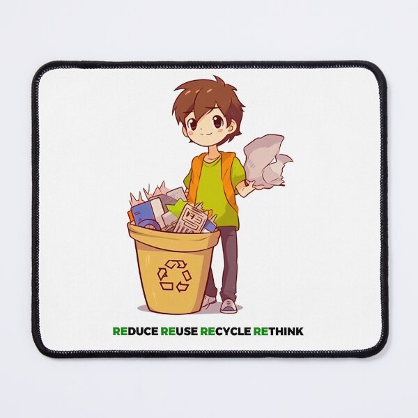 Item preview, Anime-style Reduce, Reuse, Recycle, Rethink: Illustration for Eco-Conscious Fans designed and sold by PrettiGreene.