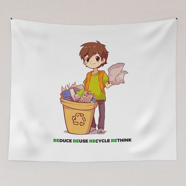 Item preview, Anime-style Reduce, Reuse, Recycle, Rethink: Illustration for Eco-Conscious Fans designed and sold by PrettiGreene.
