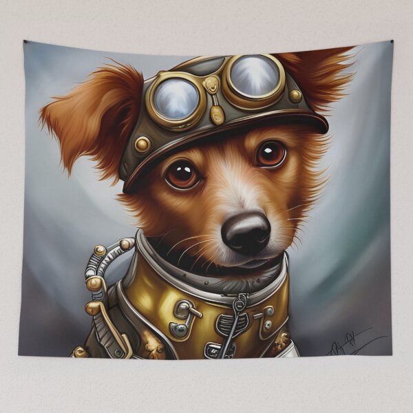 Item preview, Dog in steampunk outfit designed and sold by LisaJaneJackson.