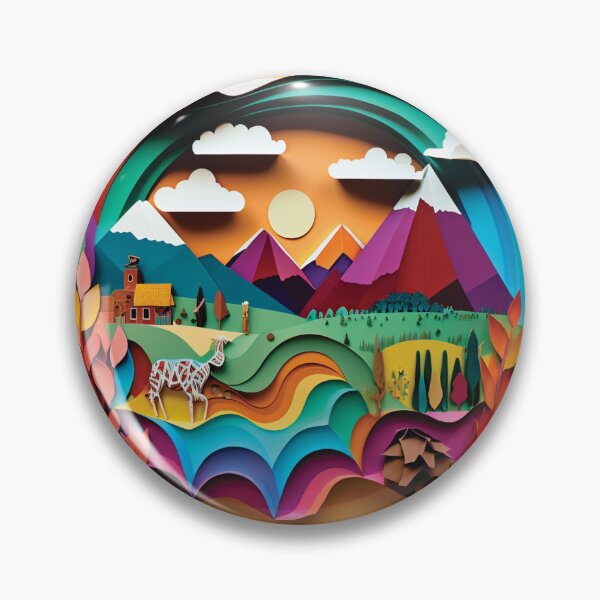 Item preview, beautiful countryside landscape, paper cut style designed and sold by artpapercuts.
