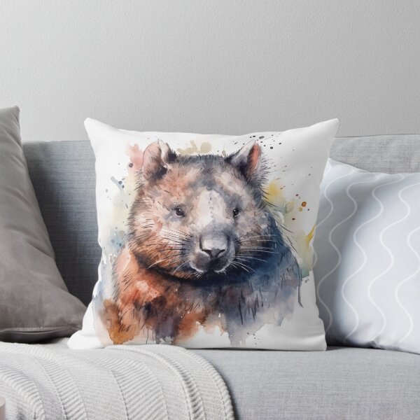 Artikelvorschau, Wombat mit Wasserfarbe waschen entworfen und verkauft von Matt's Artificial Nature.