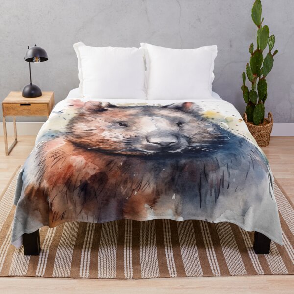 Artikelvorschau, Wombat mit Wasserfarbe waschen entworfen und verkauft von Matt's Artificial Nature.