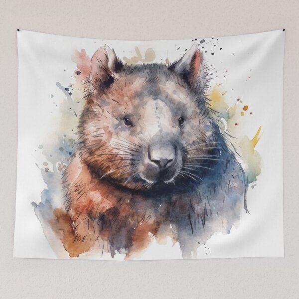 Item preview, Watercolor wash wombat designed and sold by Matt's Artificial Nature.