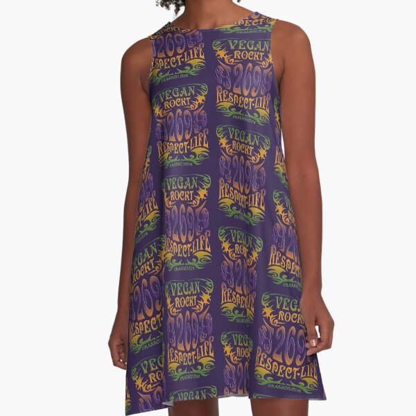 VEGAN ROCKT - veggie, vegetarian, meatless, life A-Linien Kleid