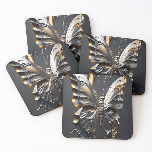 Item preview, butterfly gold silver designed and sold by SMILE88.