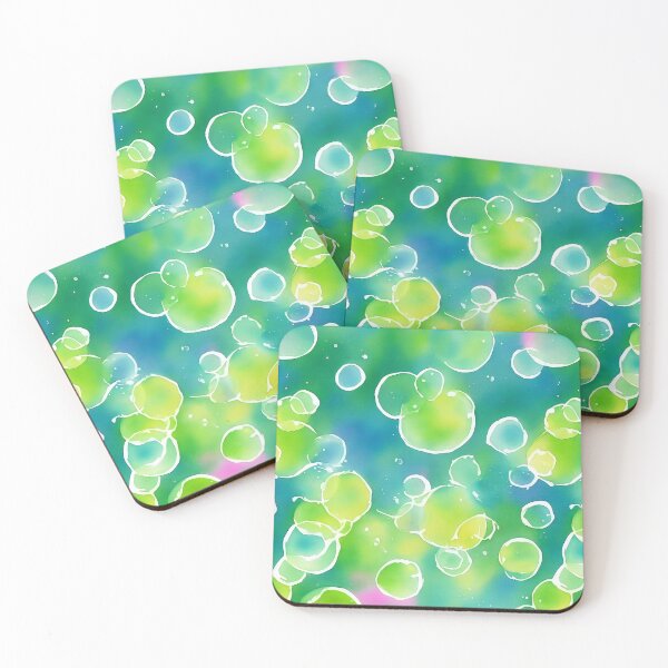 Item preview, Blue and Green Bubbles Seamless Pattern designed and sold by Girly-Universe.