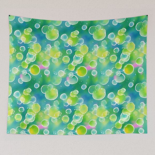 Item preview, Blue and Green Bubbles Seamless Pattern designed and sold by Girly-Universe.
