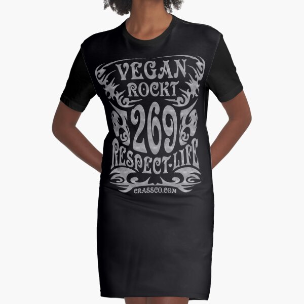 VEGAN ROCKT - veggie, vegetarian, meatless, life T-Shirt Kleid