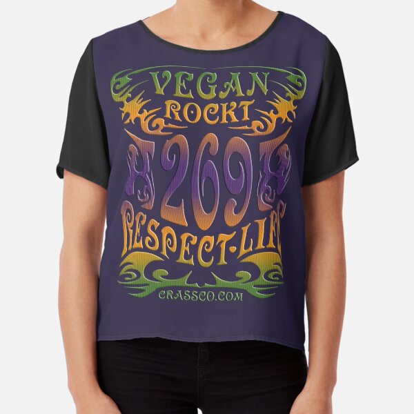 VEGAN ROCKT - veggie, vegetarian, meatless, life Chiffon Top