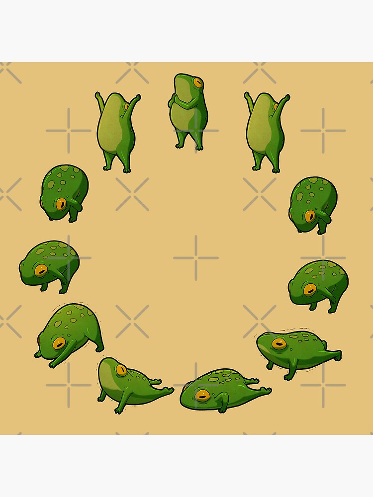 Thumbnail 5 of 5, Acrylic Block, Yoga Frog Sun Salutation (No Arrow) designed and sold by DingHuArt.