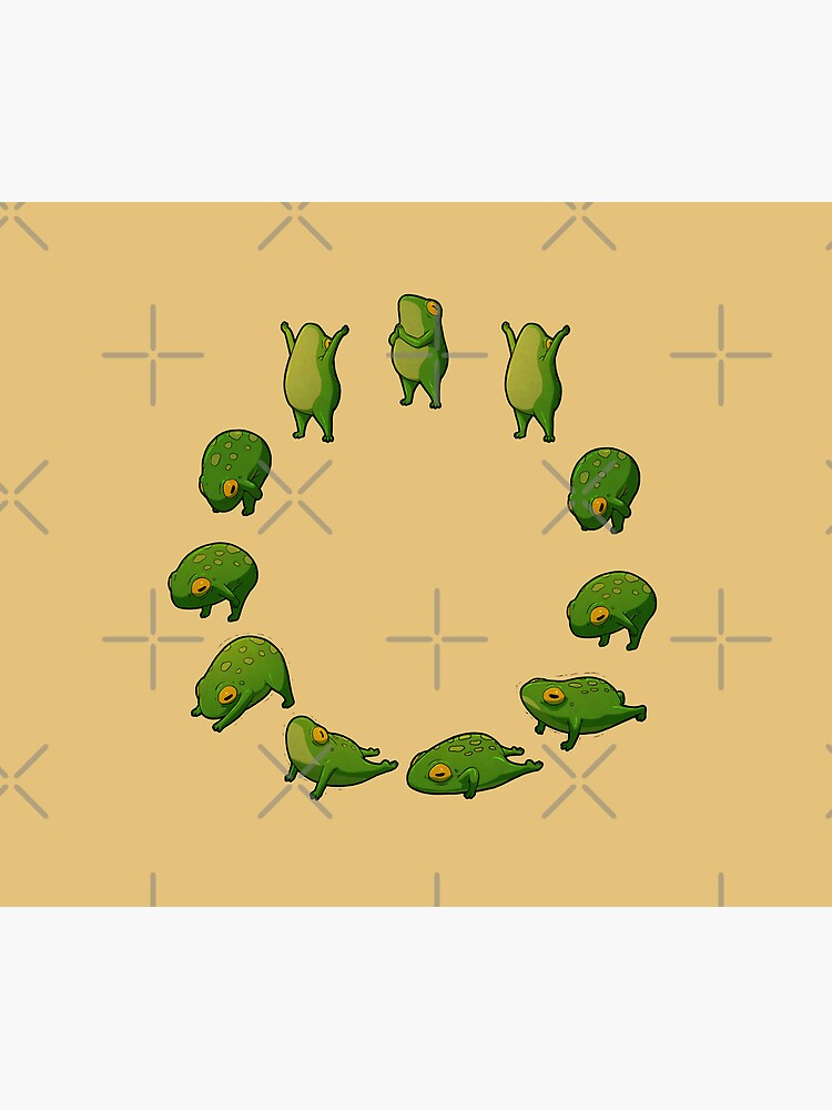Thumbnail 5 of 5, Mouse Pad, Yoga Frog Sun Salutation (No Arrow) designed and sold by DingHuArt.