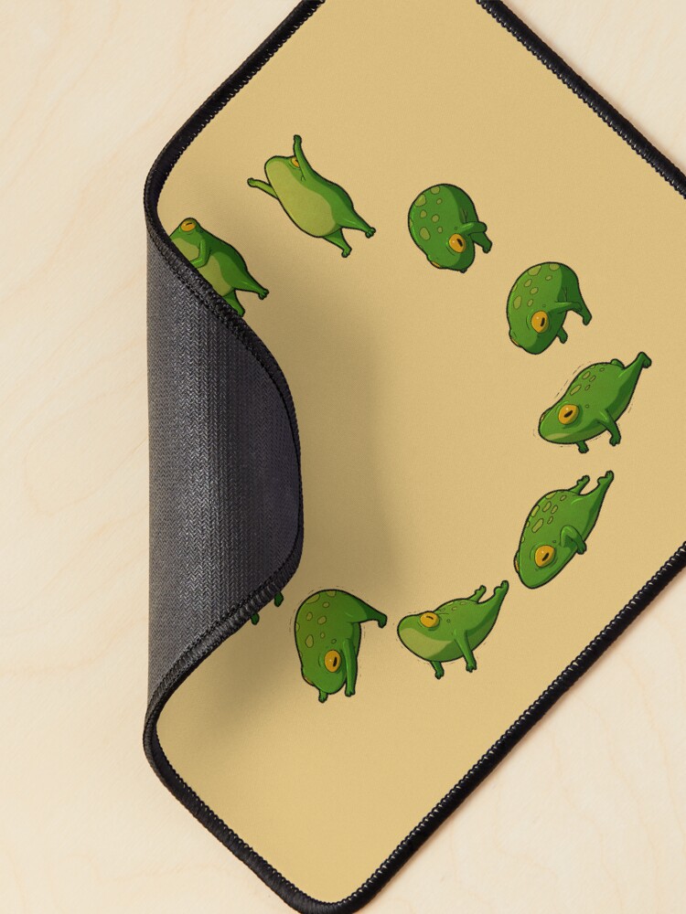 Mouse Pad, Yoga Frog Sun Salutation (No Arrow) designed and sold by DingHuArt