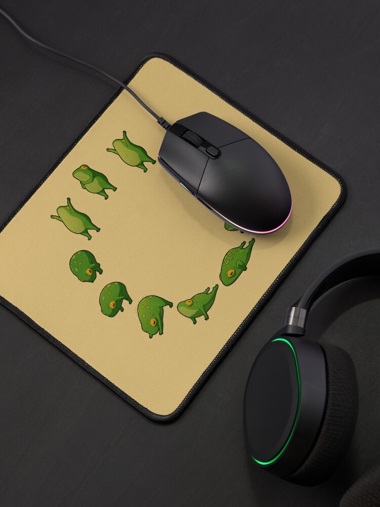 Mouse Pad, Yoga Frog Sun Salutation (No Arrow) designed and sold by DingHuArt