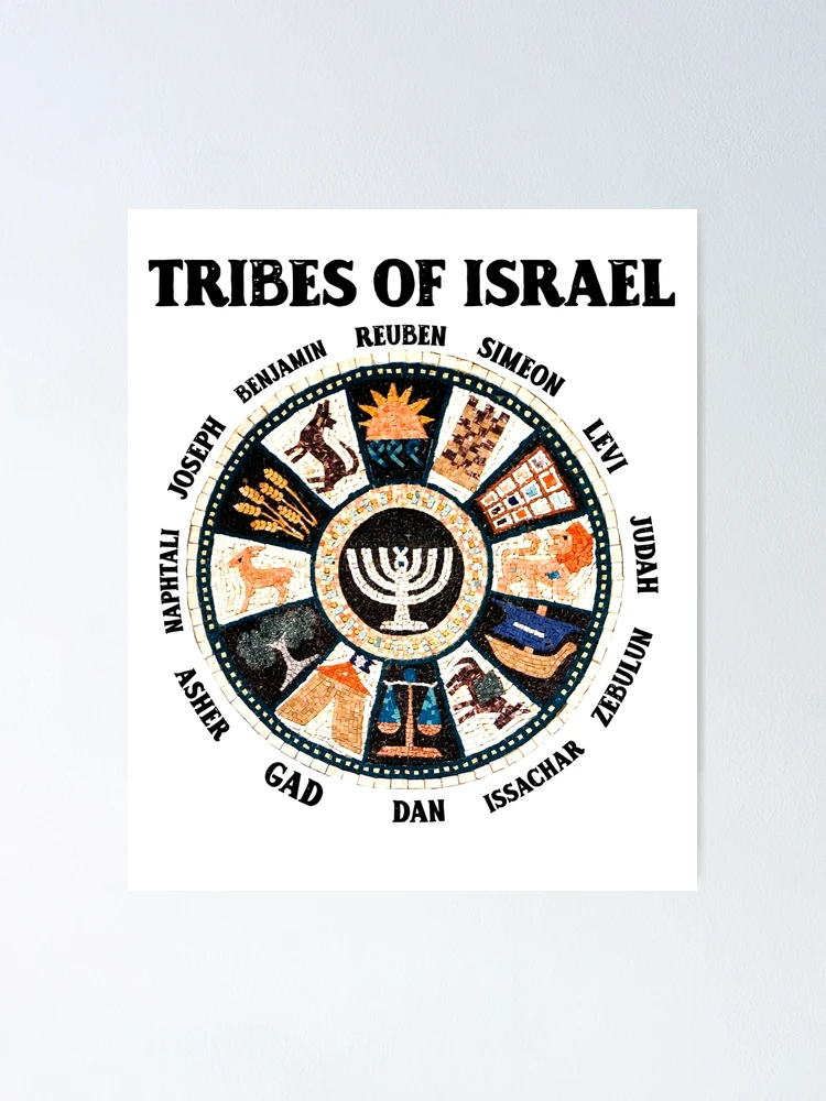 ラスタ イベントポスター 額縁付 TWELVE TRIBES OF ISRAEL Israel's 12 Tribes (Set of 4) -Judah , Dan, Reuben, Ephraim
