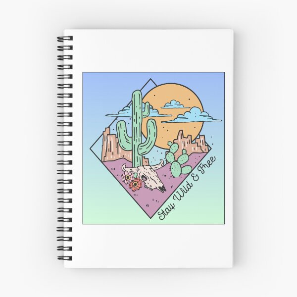 Item preview, Stay wild and free desert- wild desert skull- cactus desert- desert scene designed and sold by Janetlousart.