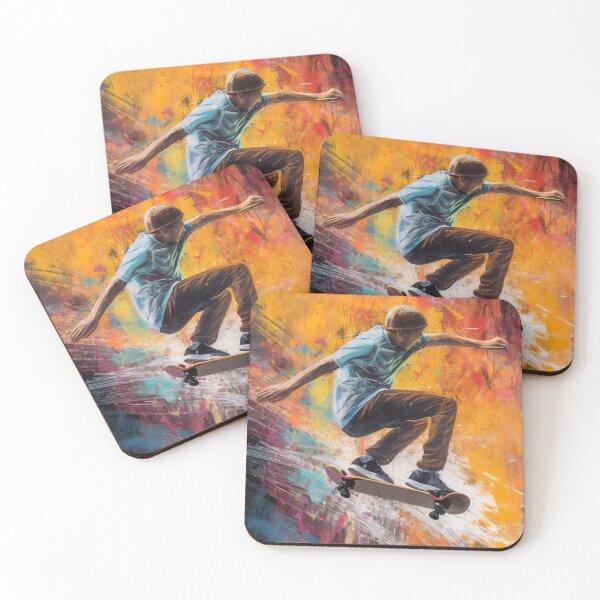 Item preview, Skateboarder performing a trick expressionist style designed and sold by yatzo.