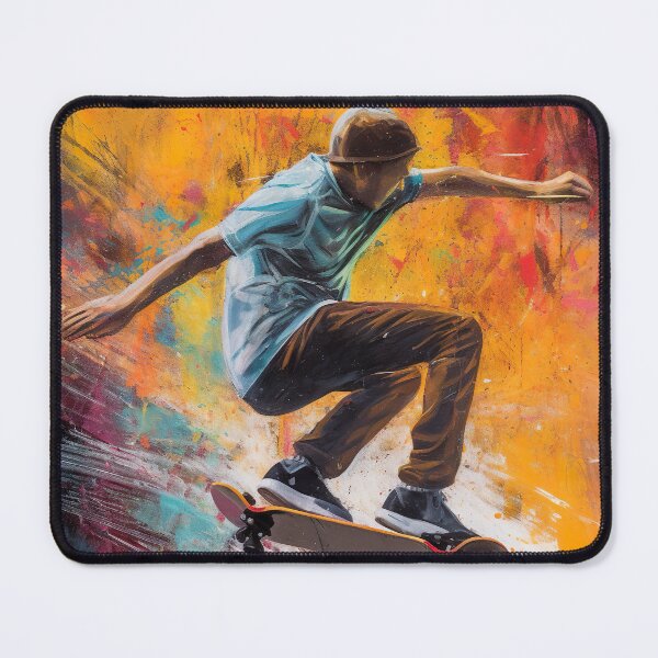 Item preview, Skateboarder performing a trick expressionist style designed and sold by yatzo.