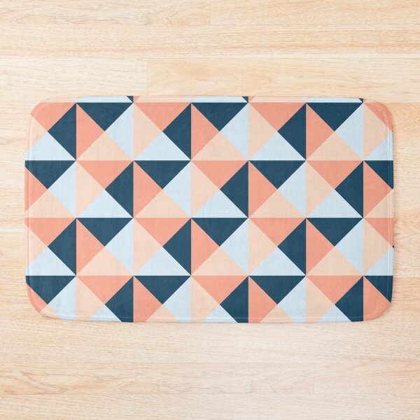 Item preview, Coral Blue Peach Triangles Geometric Pattern designed and sold by dreamingmind.
