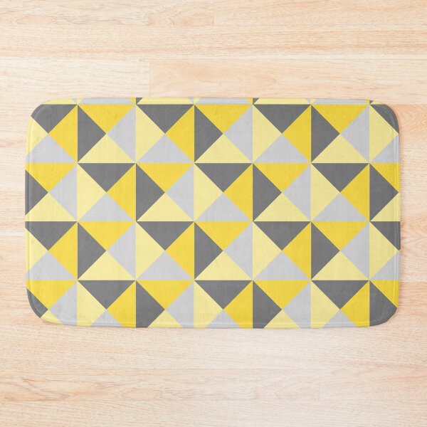 Item preview, Yellow Cream Grey Geometric triangle Pattern designed and sold by dreamingmind.