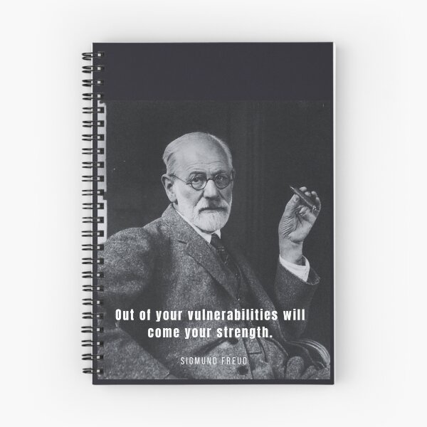 Item preview, Sigmund Freud portrait and quote: Out of your vulnerabilities will come your strength. designed and sold by artbleed.