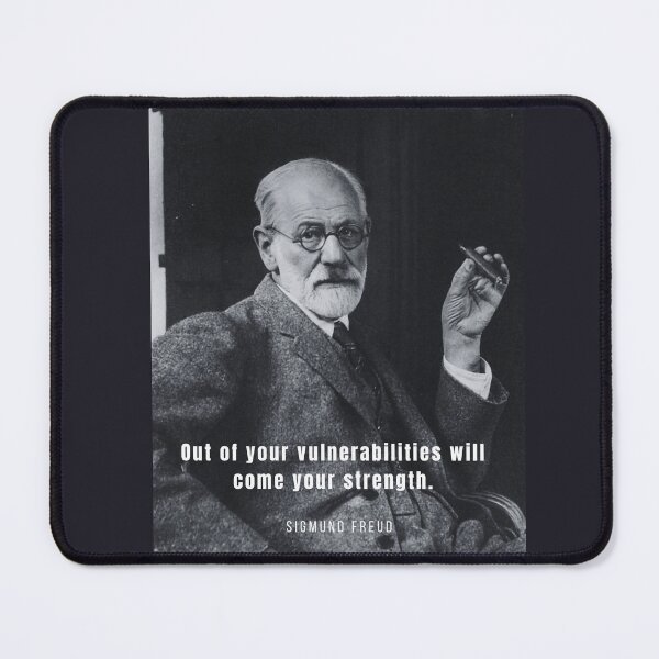 Item preview, Sigmund Freud portrait and quote: Out of your vulnerabilities will come your strength. designed and sold by artbleed.
