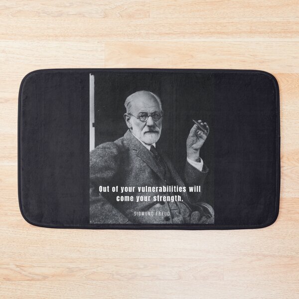 Item preview, Sigmund Freud portrait and quote: Out of your vulnerabilities will come your strength. designed and sold by artbleed.