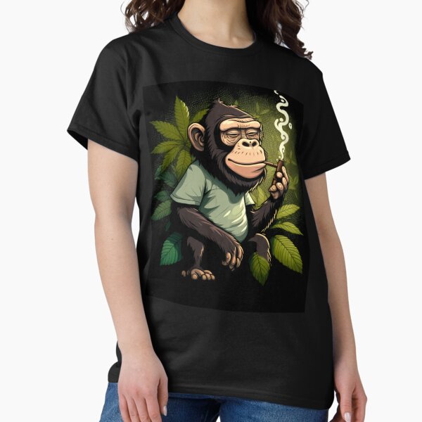 Item preview, Marijuana Smoking Monkey -  Chimp Hitting Cannabis Pipe -  Ape Getting Stoned Digital Design designed and sold by CannaCreative.
