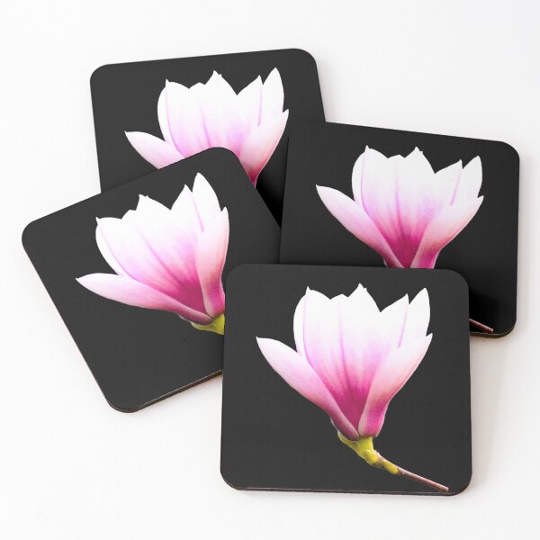 Item preview, Tulip Magnolia Bloom - black background designed and sold by Louise-Mae.