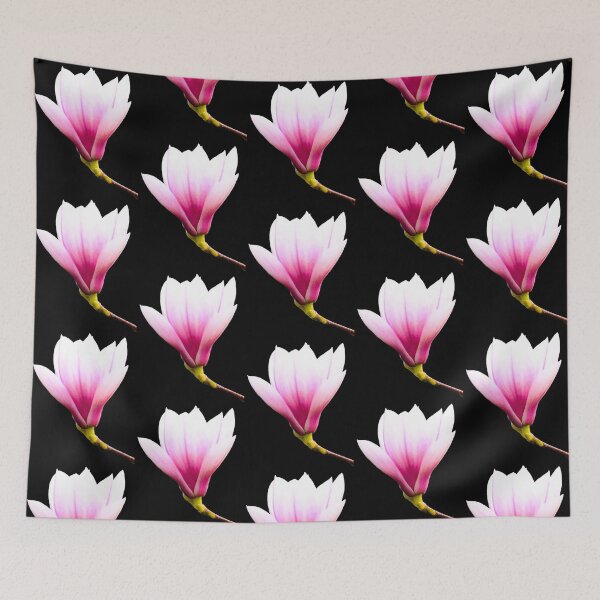 Item preview, Tulip Magnolia Bloom - black background designed and sold by Louise-Mae.