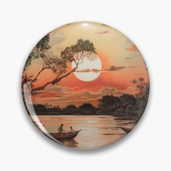 Item preview, Balinese Sunset: A Vintage Gouache of Jimbaran Bay's Tranquil Waters designed and sold by Heritage Print Co.