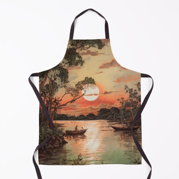 Item preview, Balinese Sunset: A Vintage Gouache of Jimbaran Bay's Tranquil Waters designed and sold by Heritage Print Co.