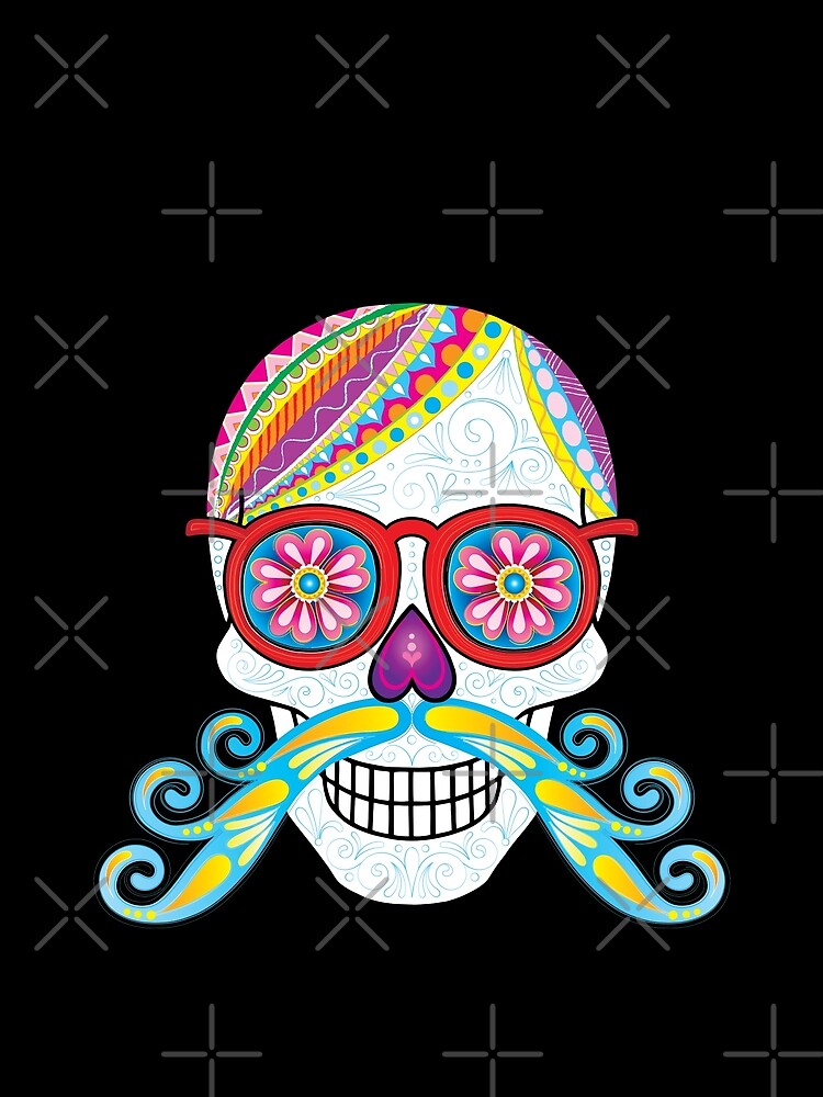 "Sugar Skull with Mustache" Sleeveless Top for Sale by thaneeya | Redbubble