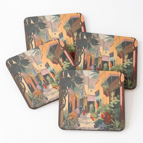 Item preview, Colors of Marrakech: A Vintage Gouache of a Morning Stroll in the Medina designed and sold by Heritage Print Co.