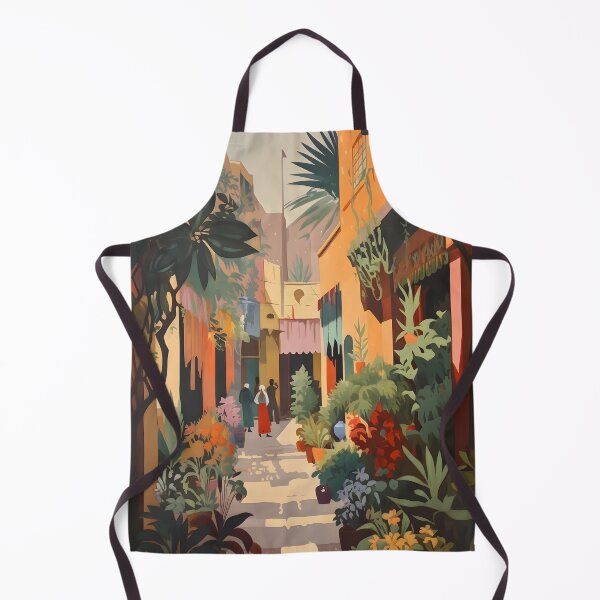 Item preview, Colors of Marrakech: A Vintage Gouache of a Morning Stroll in the Medina designed and sold by Heritage Print Co.