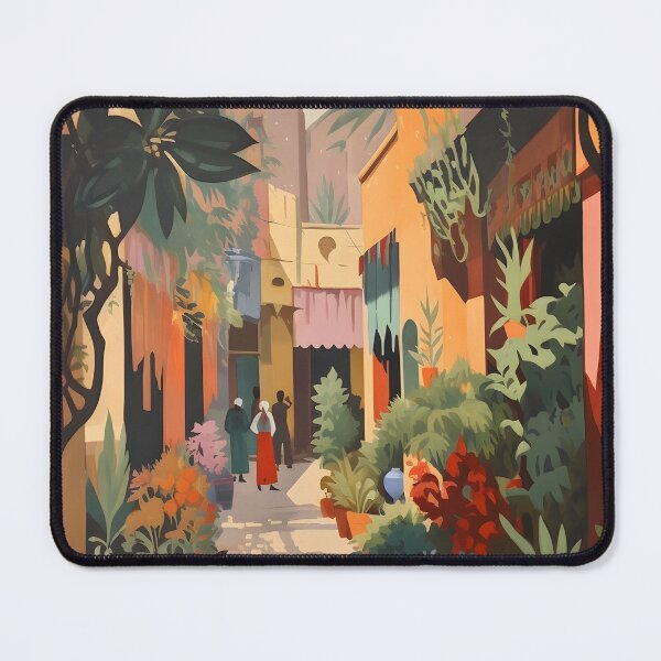 Item preview, Colors of Marrakech: A Vintage Gouache of a Morning Stroll in the Medina designed and sold by Heritage Print Co.