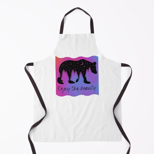 Item preview, Enjoy the beauty of nature- beauty of nature- bear in pine trees- bear silhouette- outdoor camping- bear night scene designed and sold by Janetlousart.