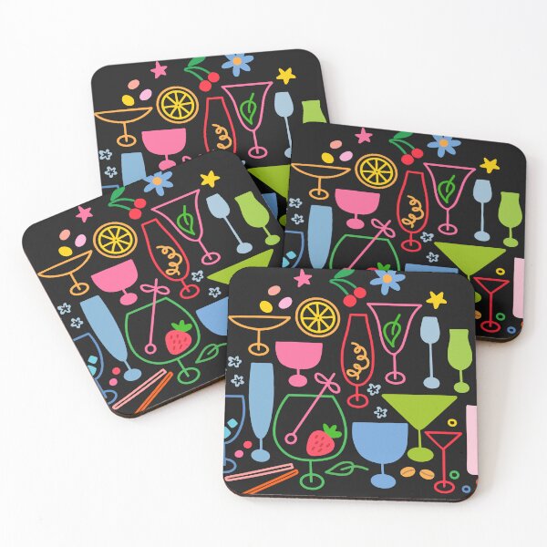 Item preview, Cocktail set, colourful, outline designed and sold by AusraB.