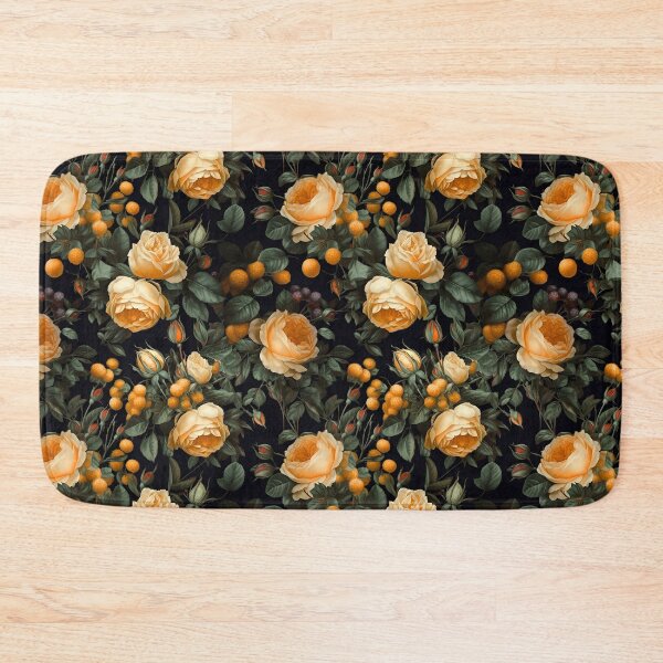Item preview, Summer Lush Yellow Roses and Yellow Raspberries Botanical Illustration Pattern designed and sold by semisoberme.